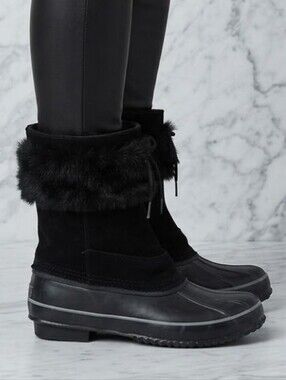Arctic Plunge Oesola Fur Snow Boots Women’s 9 Steel Shank Leather Upper Gorpcore